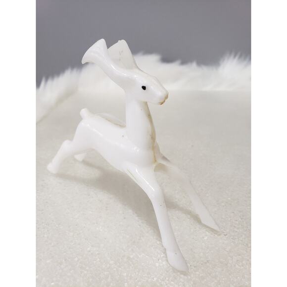 Vintage MID CENTURY HARD PLASTIC REINDEER CHRISTMAS Rosen Celluloid MCM Kitschy - Picture 2 of 5